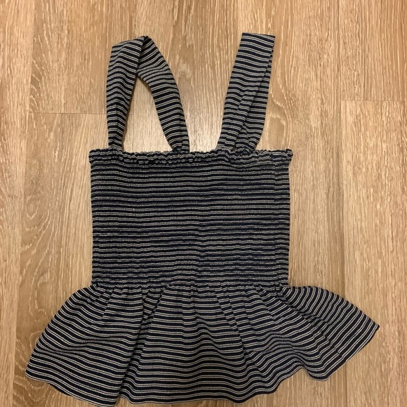 Texture and Thread Smocked Peplum Top Stripe - Picture 5 of 6